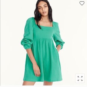 Gauzy Green Puff Sleeve Dress